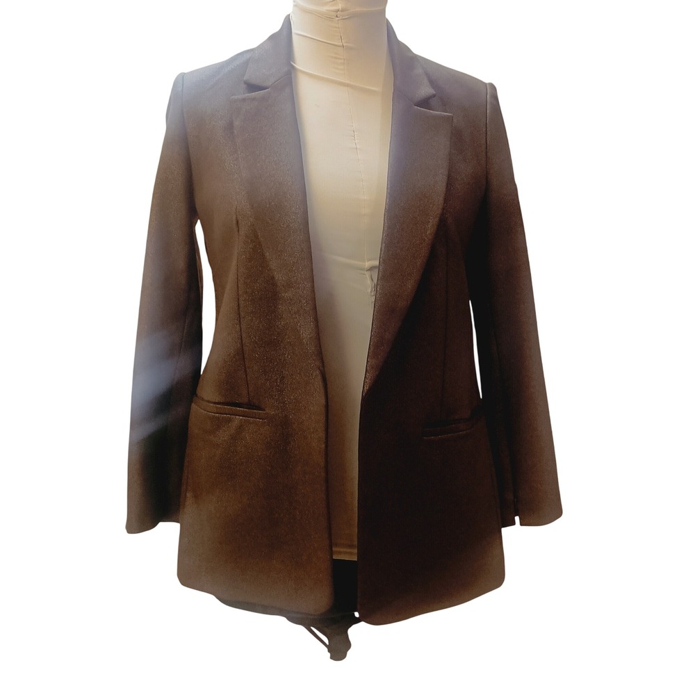 Express Columnist Shine Open‎ Front Blazer Brown NWT SKUW655